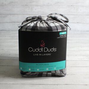 Cuddl Duds Sheet Set Twin Size Plaid Microfleece